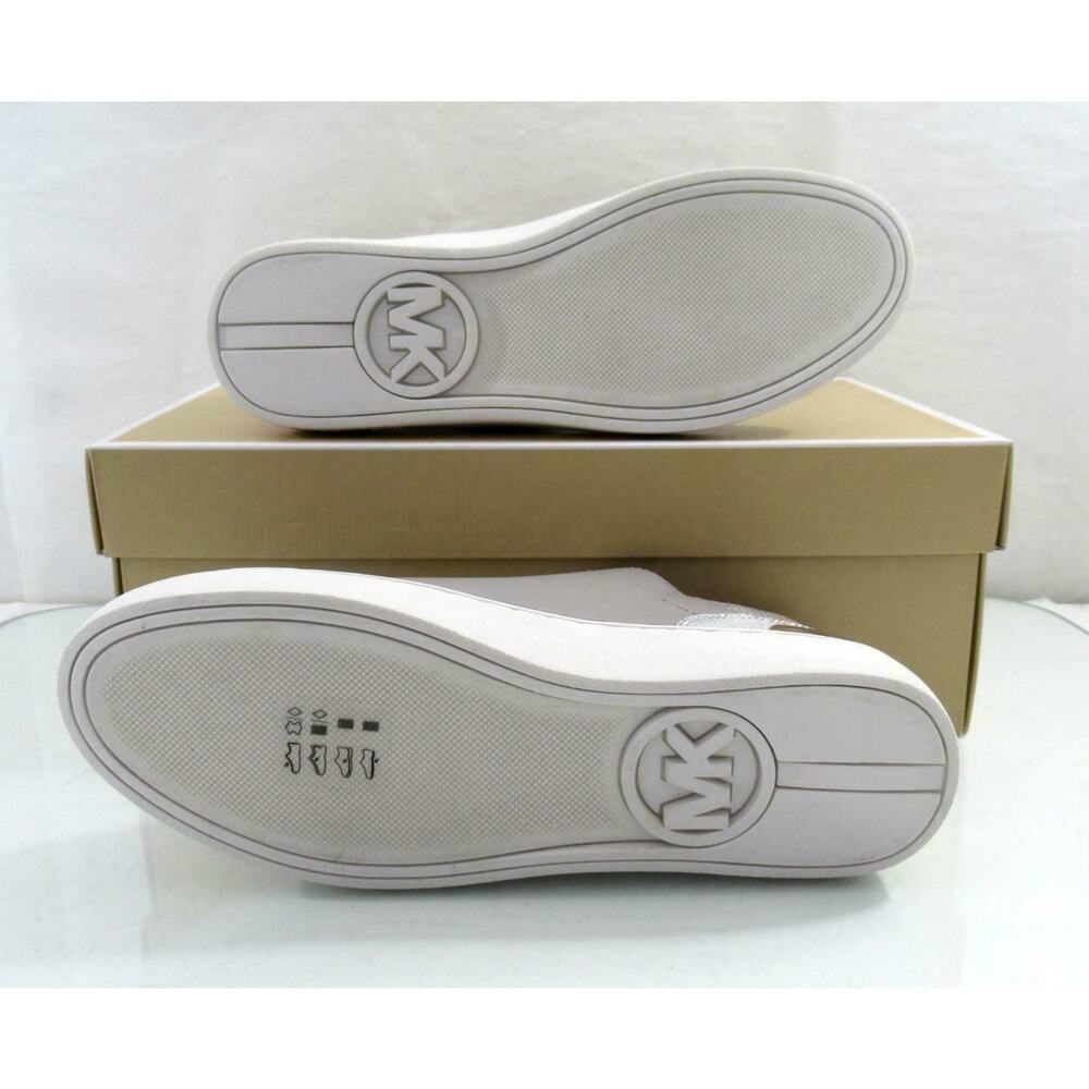 Women's Michael Kors Scout Lace Up Sneaker MK Logo Scuba Pearl Grey Size 6 - Picture 11 of 11